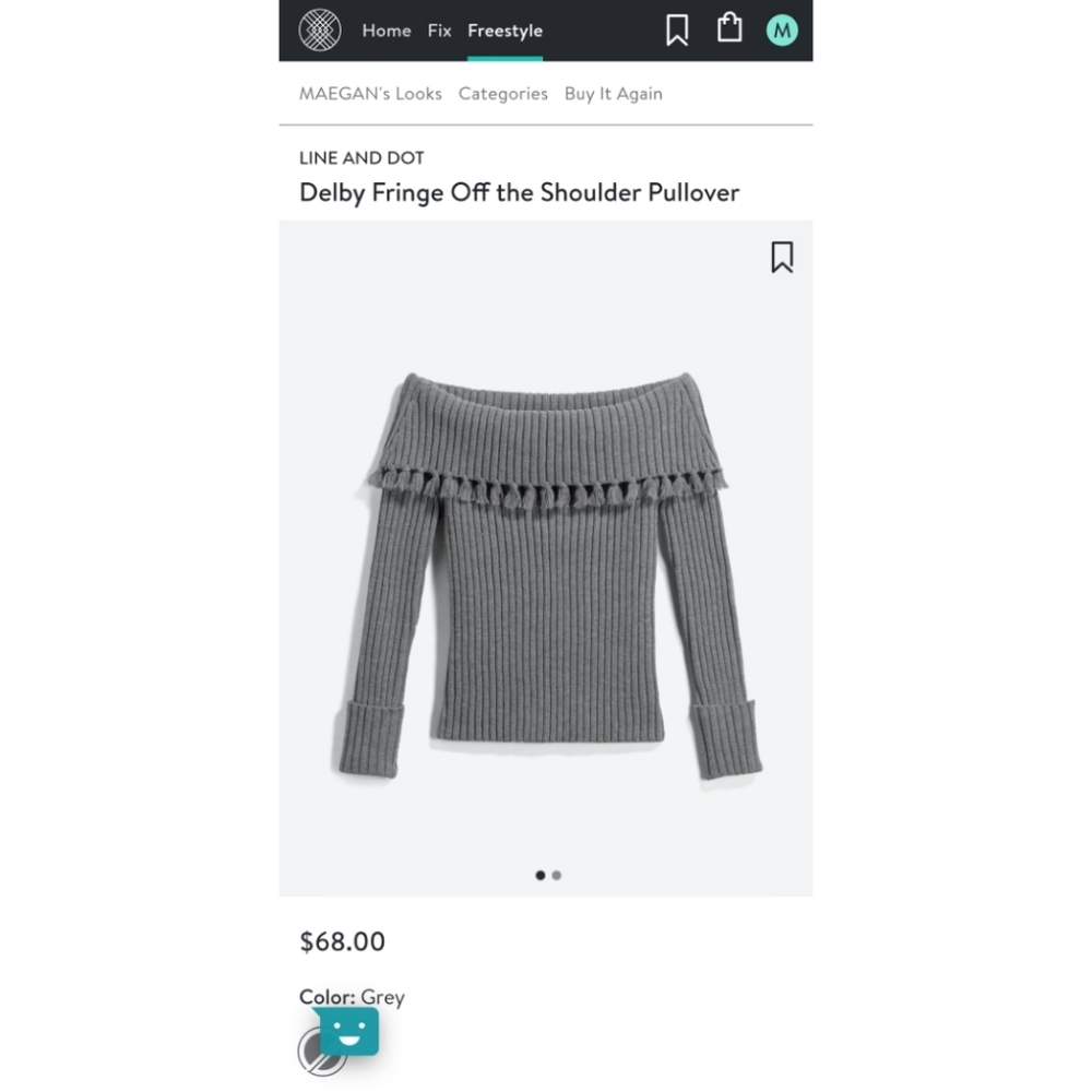 Like New Line + Dot Delby Fringe Off The Shoulder Pullover Sweater - Lar…